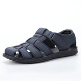 Leather Men Summer Shoes Casual beach breathable lightweight Summer sandals Mart Lion 206 blue 40 