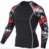 Men's Long Sleeve T-shirts Gym Clothing Sportswear Sporting Cry Fit Running Rashguard Sport Compression Mart Lion TC126 M 