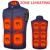 USB Electric Heated Vest Winter Smart Heating Jackets Men's Women Thermal Heat Clothing Hunting Coat P8101C Mart Lion ZONE 11HEATING 1 Asian size S China