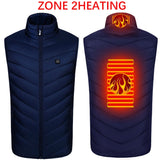 USB Electric Heated Vest Winter Smart Heating Jackets Men's Women Thermal Heat Clothing Hunting Coat P8101C Mart Lion ZONE 2HEATING 1 Asian size S China