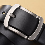 Men's Alloy Pin Buckle Belts for Jeans Leather Luxury Designer Waistband Casual Belt Mart Lion Black China 105cm