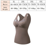 Women's Thermal Underwear Top With Bra Vest Thermo Lingerie Undershirt Intimate Wirefree Bras Solid Inner Wear Mart Lion   