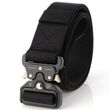 Tactical Belt Military Nylon Waist Outdoor Belt Survival Accessories Quick Release Magnetic Buckle Belts for Men's Army Black Mart Lion standard Black China 125cm