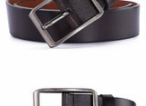 Retro Men's Pin Buckle Genuine Leather Belt for Jeans Business Cowboy Waistband Designer Mart Lion   