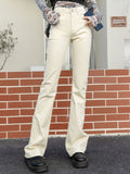Women Flared Jeans Loose Denim Pants Bottom Straight High Waist Stretch Urban Female Flare Trouser 6 Color Mart Lion   