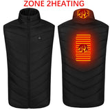 USB Electric Heated Vest Winter Smart Heating Jackets Men's Women Thermal Heat Clothing Hunting Coat P8101C Mart Lion ZONE 2HEATING Asian size S China