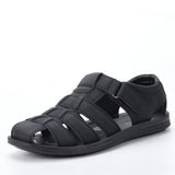 Leather Men Summer Shoes Casual beach breathable lightweight Summer sandals Mart Lion 206 black 40 
