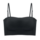 Bandeau Bra Strapless Brassiere Seamless Push Up Bralette Non-wired Bras Invisible Underwear Women Tube Top Boneless Lingerie Mart Lion Black One Size 32 S|China