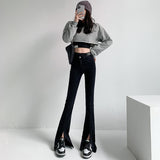 Flare Jeans Women's Low Waist Trousers Vintage Aesthetic Denim Pants Streetwear Mom Casual Korean Cyber Y2k Mart Lion   