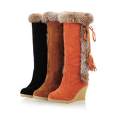 Wedge Long Women Boots  Platform Plush Winter Footwear Ladies Thigh Heels Mart Lion   