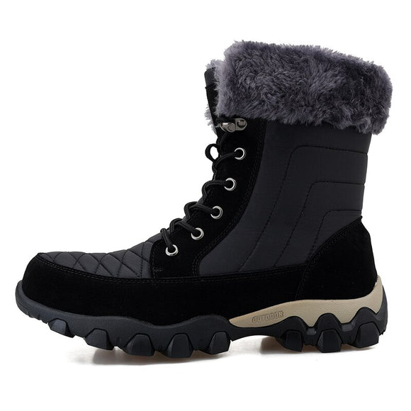 Winter Snow Boot Men's Keep Warm Plush Snow Floor Anti Slip Sole Comfort Snow Shoes Mart Lion   