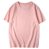 100% Cotton T Shirt Women Summer Loose Basic Tees Casual Soild Tshirt Female Korean Tops Y2k Clothes Mart Lion Pink S(40-50KG) 