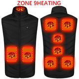 USB Electric Heated Vest Winter Smart Heating Jackets Men's Women Thermal Heat Clothing Hunting Coat P8101C Mart Lion ZONE 9HEATING Asian size S China