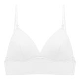 Women Backless Bra Stylish Lace Seamless Bralette Triangle Cup Invisible Boneless Bras For Dress Soft  Thin Underwear Mart Lion Glossy-White S China