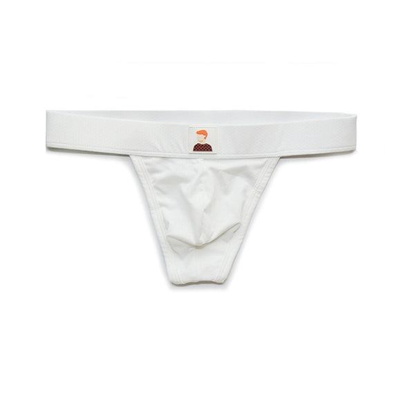 Gay Tangas Thong Underwear Men's Lingerie Sissy Cute Cartoon Strings Breathable Mesh Panties Tanga Hombre Slip Cueca T-Back Mart Lion White M 