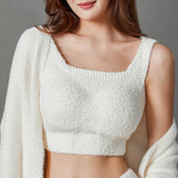 Women Bra Top Fur Soft Plush Fleece Bras Push Up Thermal Underwear Wireless Bralette Lingerie Crop Top Mart Lion   