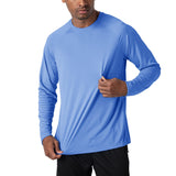 Men's Sun Protection T-shirts Summer UPF 50+ Long Sleeve Performance Quick Dry Breathable Hiking Fish UV-Proof Mart Lion Light Blue CN L(US M) China