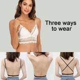 Lace Bra Deep U Backless Bralette Triangular Soft Seamless Underwear Women Low Back Transparent Bras Biustonosz Tank Tops Mart Lion   