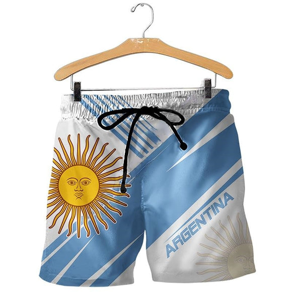 Argentina Summer Shorts 3D Print Men's and Women's Street Wear Casual Cool Shorts 02 Mart Lion Shorts 1 M 