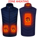 USB Electric Heated Vest Winter Smart Heating Jackets Men's Women Thermal Heat Clothing Hunting Coat P8101C Mart Lion ZONE 4HEATING 1 Asian size S China