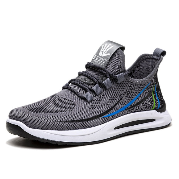 Men's Casual Sports Shoes Flying Woven Mesh Breathable Korean Running Shoes Cross-border Mart Lion   