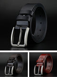 Men's Alloy Square Pin Buckle Leisure Belts Luxury Designer Leather Jeans Black Brown Belts Mart Lion   