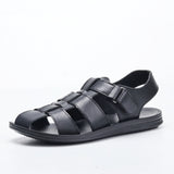 Leather Men Summer Shoes Casual beach breathable lightweight Summer sandals Mart Lion 201 black 40 