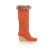 Wedge Long Women Boots  Platform Plush Winter Footwear Ladies Thigh Heels Mart Lion   