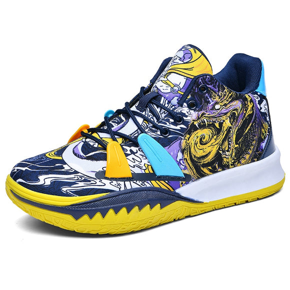 Graffiti Basketball Shoes Men's Outdoor Streetball Shoes Unisex Platform Male Sneakers Teens Basketball Trainers Mart Lion shenblue 830 36 