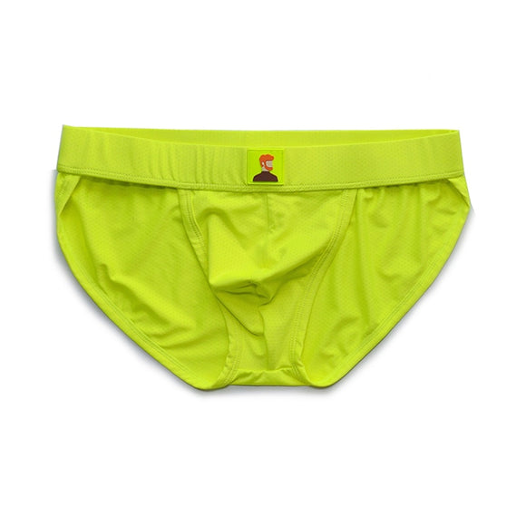 Briefs Ropa Interior Hombre Calzoncillos Mesh Breathable Gay Panties Sissy Underwear Men's Lingerie Cute Cartoon Slip Solid Mart Lion Fluorescent Green M 
