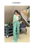 Baggy Jeans Women Purple Korean Straight Leg Loose Deim Pants Mom Jean Washed Boyfriend Trousers Green Pink Mart Lion   