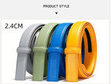 Leather Automatic Buckle Belt Body Straps No Buckle Yellow Gray Blue Green Belt Without Buckle Men's Women Mart Lion   