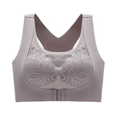 Women Posture Corrector Bras Push Up Brassiere Seamless Underwear Lace Wirefree Bralette One-Piece Cross Back Tank Tops Mart Lion Gray M China|One Size