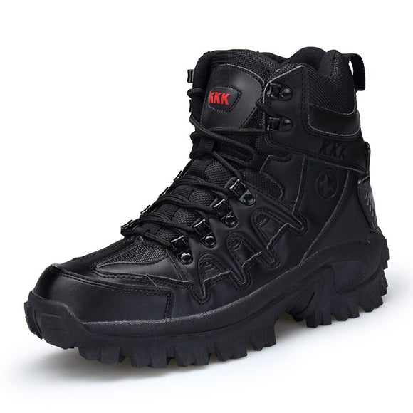 Tactical Military Combat Boots Men's Genuine Leather US Army Hunting Trekking Camping Mountaineering Winter Work Shoes Boot Mart Lion Black 39 