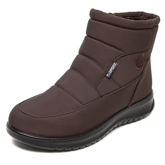 Soft Thick Plush Winter Keep Warm Boots Women Non-slip Waterproof Snow Flat Heels Warm Cotton Padded Shoes Mart Lion Brown 35 
