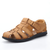 Leather Men Summer Shoes Casual beach breathable lightweight Summer sandals Mart Lion 206 brown 40 
