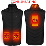 USB Electric Heated Vest Winter Smart Heating Jackets Men's Women Thermal Heat Clothing Hunting Coat P8101C Mart Lion ZONE 4HEATING Asian size S China