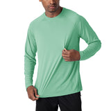 Men's Sun Protection T-shirts Summer UPF 50+ Long Sleeve Performance Quick Dry Breathable Hiking Fish UV-Proof Mart Lion Mint Green CN L(US M) China