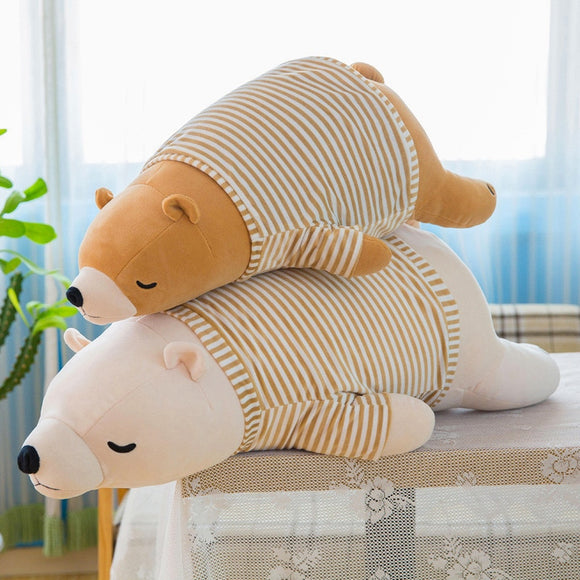 Soft/Cute Polar Bear Toys Bear Plush Stuffed Toys Long Pillow Home Decorations Birthday Gift to Girlfriend Kids Friends 35-110cm Mart Lion   