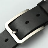 Men's Alloy Square Pin Buckle Leisure Belts Luxury Designer Leather Jeans Black Brown Belts Mart Lion Black China 105cm