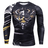 Men's Long Sleeve T-shirts Gym Clothing Sportswear Sporting Cry Fit Running Rashguard Sport Compression Mart Lion TC192 L 