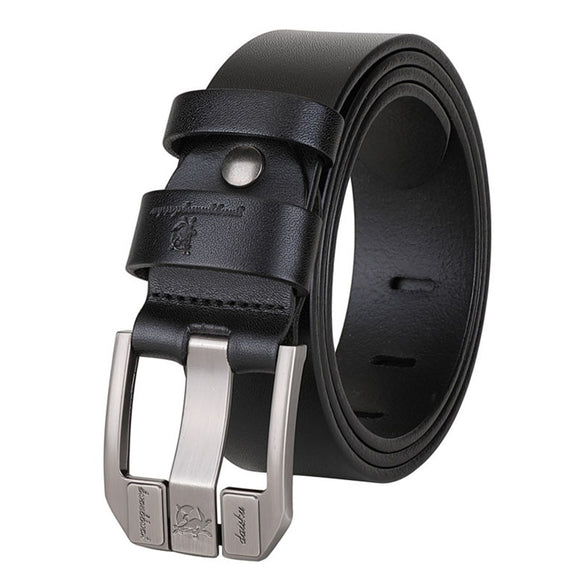Men's Leather Belts Designer Leisure Belt Alloy Pin Buckle Jeans Trouser Black Brown Mart Lion   
