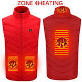 USB Electric Heated Vest Winter Smart Heating Jackets Men's Women Thermal Heat Clothing Hunting Coat P8101C Mart Lion ZONE 4HEATING 2 Asian size S China