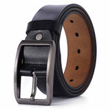 Retro Men's Pin Buckle Genuine Leather Belt for Jeans Business Cowboy Waistband Designer Mart Lion Black China 100cm