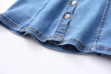 Women Black Blue Sundress Denim Dress Preppy Adjustable  Dress Female MartLion   