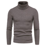 Autumn And Winter Turtleneck Warm Solid Color sweater Men's Sweater Slim Pullover Knitted sweater Bottoming Shirt MartLion   