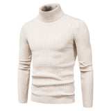 Autumn And Winter Turtleneck Warm Solid Color sweater Men's Sweater Slim Pullover Knitted sweater Bottoming Shirt MartLion   