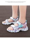 Spring Kids Sandals Boys Girls Beach Shoes Breathable Flat PU Leather Children Outdoor Mart Lion   