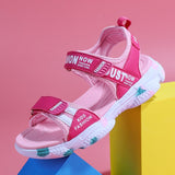 Kids Sandals Breathable Girs Soft Children's Shoes Outdoor Beach Kids Lightweight Mart Lion 9901 rose 27 CN