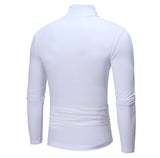 Spring Autumn Winter Men's Bottom Shirt High Elasticity Casual Slim Fit Basic Long Sleeve Sports Turtleneck Tops MartLion   